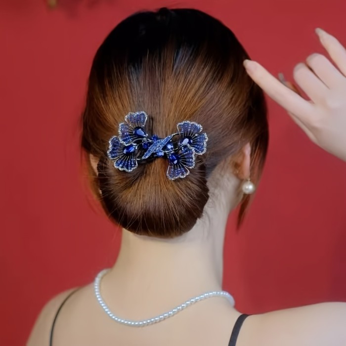 Chinese Style Ginkgo Leaf Hairpin, High-end Retro Flower Bud Head Hairpin, Simple Twist Hairpin, Versatile Hairpin for Cheongsam, Hair Accessory