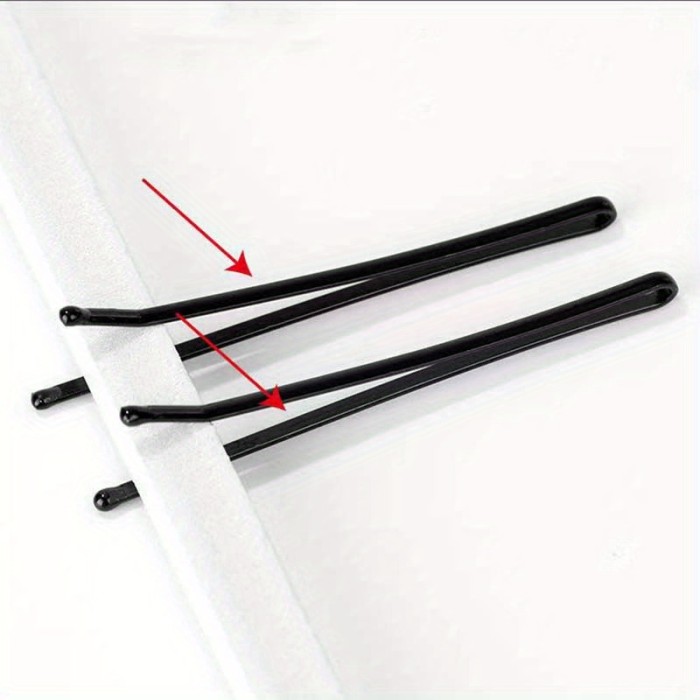 Chinese Style Black Daily One-Word Clip Hairpin Metal Clip Headwear Side Hair Clip Bangs Top Clip Hair Accessory