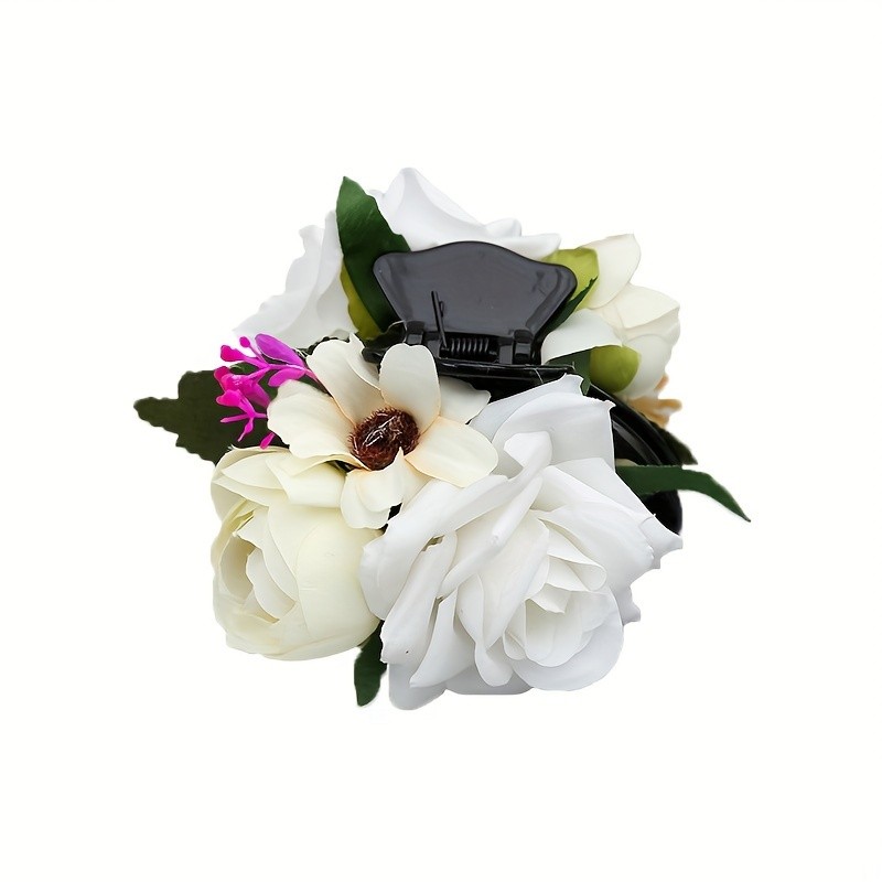 Flower Decor Hair Claw Clip Boho Sweet Hair Clips Non Slip Hair Accessories For Party Banquet Wedding Wear