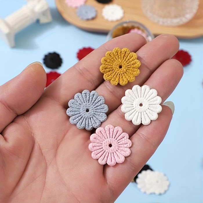 42pcs Vibrant Dual-Sided Knit Daisy Embroidery Patches - Ideal for DIY Crafts, Clothing, Headwear & Accessories - Colorful, Textured Fabric Appliques for Home Crafting