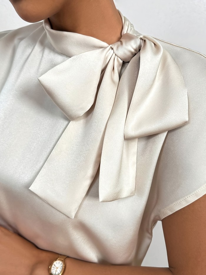 Directional 88120327 Women'S Stylish And Elegant Solid Color Satin Short-Sleeve Shirt, Suitable for Summer, New Simple Sleeveless Top.