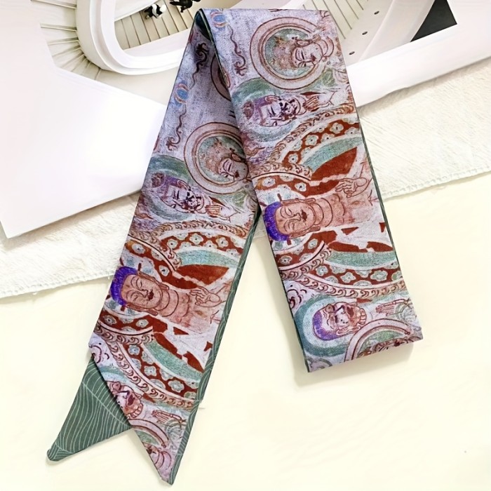 Classic Retro Design Long Headband for Tying Hair, Versatile Artistic Chinese-Style Hair Accessory Gift.