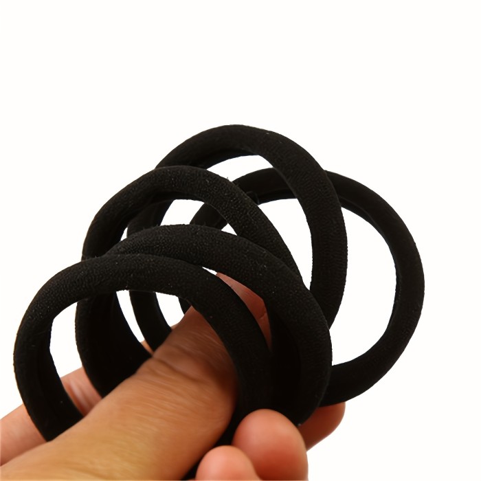 50pcs Black Hair Rope Simple Elastic Hair Band Hair Accessories For Girls, Ideal choice for Gifts