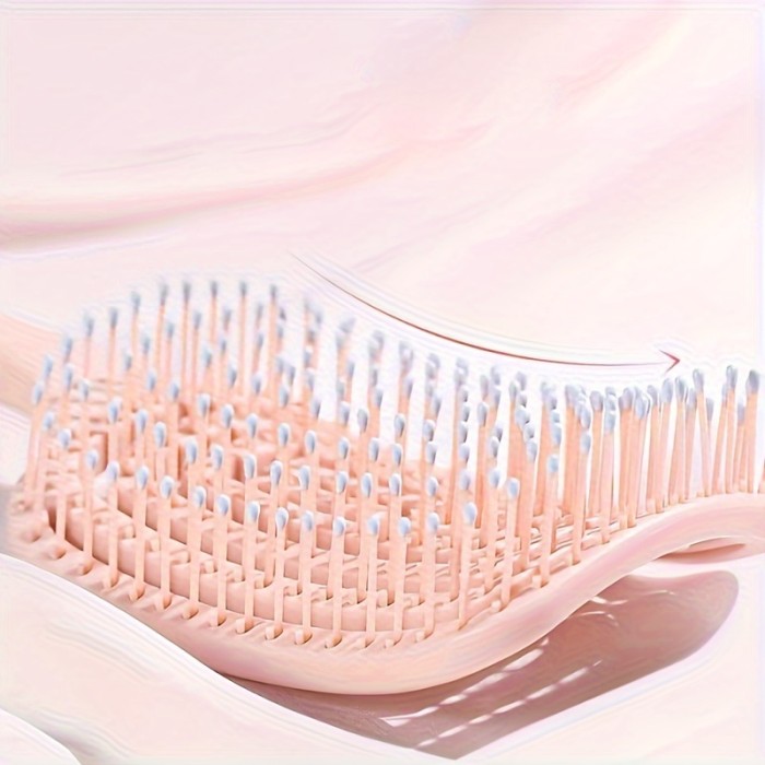 Flexible Plastic Bristle Detangling Hair Brush - Resin Handle Comb for All Hair Types, Wet or Dry