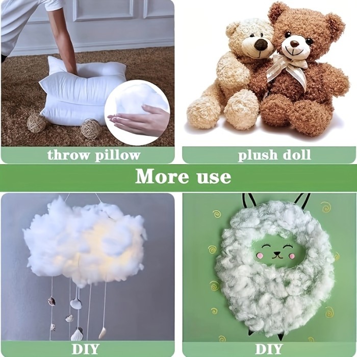 Premium Polyester Fiber Fill for DIY Crafts - 70g Bag, Ideal for Sewing & Knitting Projects