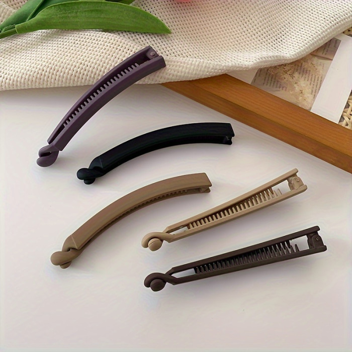 14+ Resin Hair Clip Set - Non-Slip Banana Clips, Elegant Minimalist Design, Solid Matte Colors, Retro-Inspired, Functional Fashion Hair Accessories for Birthday Gift (Multiple Pieces)