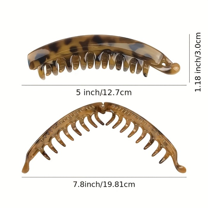 4pcs Elegant Banana Hair Clips Set - Simple, Chic Ponytail Holders for Women & Girls - Versatile Oval Shape with Color Block Design