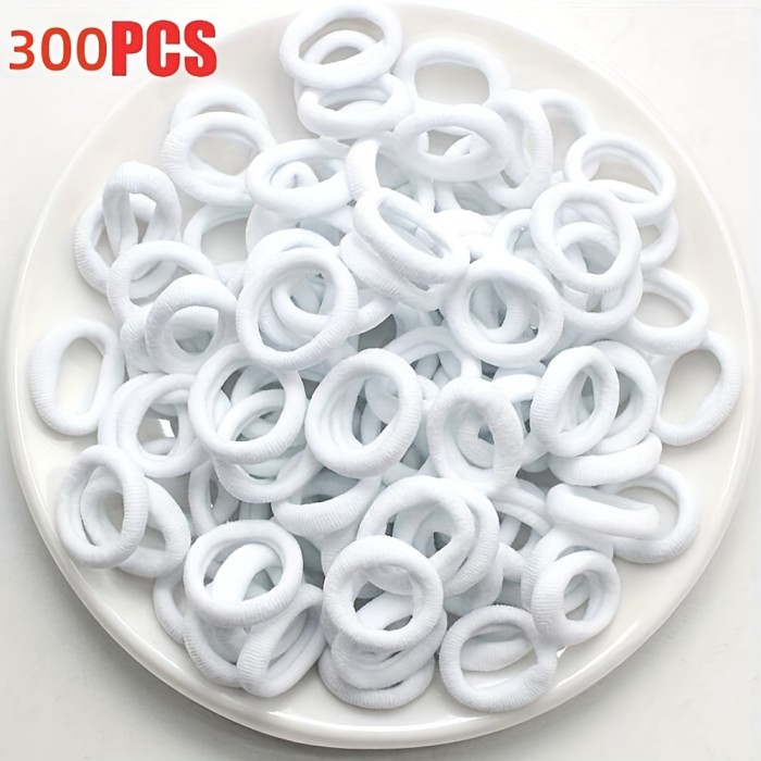 100\u002F300\u002F500pcs Elastic Hair Bands for Girls - Solid Color Polyester Ponytail Holders, Casual All-Season Hair Ties, Daily Use Rubber Scrunchie Hair Accessories for Teens