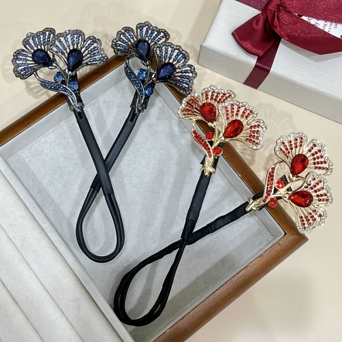 Chinese Style Ginkgo Leaf Hairpin, High-end Retro Flower Bud Head Hairpin, Simple Twist Hairpin, Versatile Hairpin for Cheongsam, Hair Accessory