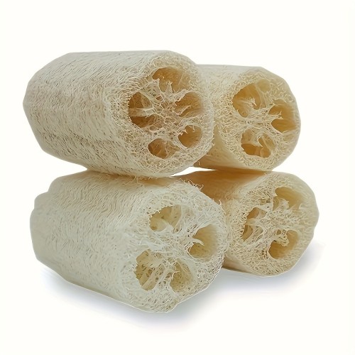 Natural Loofah Sponge - Biodegradable Wood Pulp Fiber Scrubbers for Kitchen, Bathroom, Spa - Exfoliating Body Scrub, DIY Soap, EcoClean