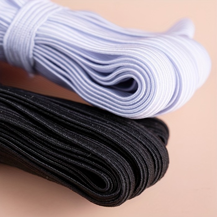 1pc, 3MM\u002F6MM\u002F10MM Flat Elastic Bands Black White Nylon Rubber Waist Band For Pregnant Baby DIY Sewing Garment Applique Bags Accessories, Household Sewing Machine Sewing Accessories, Sewing Machine Accessories, DIY Sewing Accessories