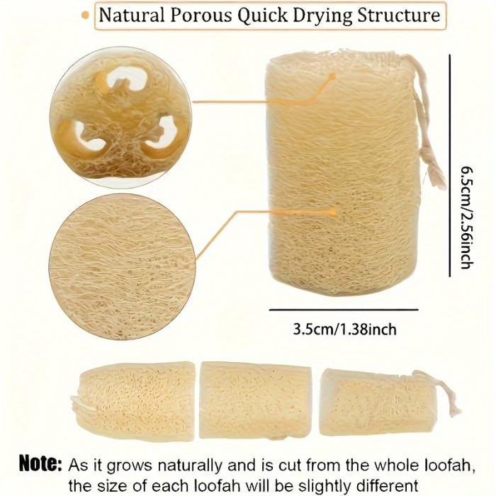 Natural Loofah Sponge - Biodegradable Wood Pulp Fiber Scrubbers for Kitchen, Bathroom, Spa - Exfoliating Body Scrub, DIY Soap, EcoClean