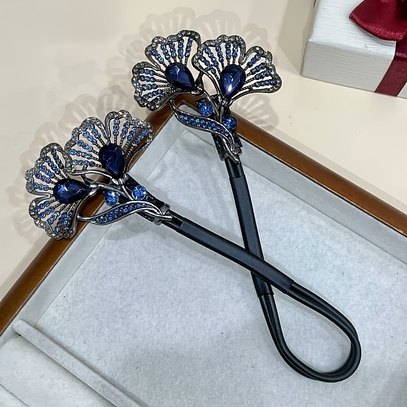 Chinese Style Ginkgo Leaf Hairpin, High-end Retro Flower Bud Head Hairpin, Simple Twist Hairpin, Versatile Hairpin for Cheongsam, Hair Accessory