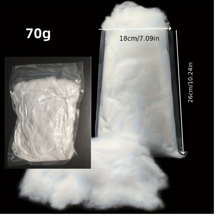 Premium Polyester Fiber Fill for DIY Crafts - 70g Bag, Ideal for Sewing & Knitting Projects