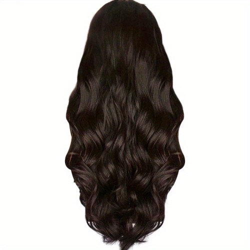 Long Curly Wavy Middle Parted Wig - Natural Looking, Breathable High-Density Synthetic Hair for Women, Elegant Style for Cosplay & Casual Attire, Wig Accessories