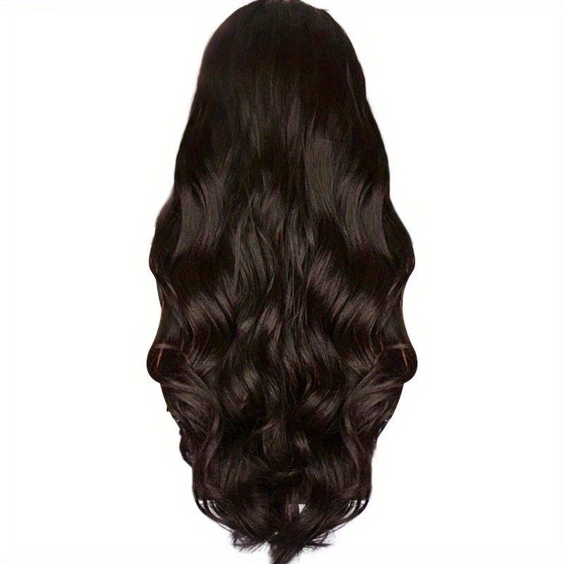 Long Curly Wavy Middle Parted Wig - Natural Looking, Breathable High-Density Synthetic Hair for Women, Elegant Style for Cosplay & Casual Attire, Wig Accessories