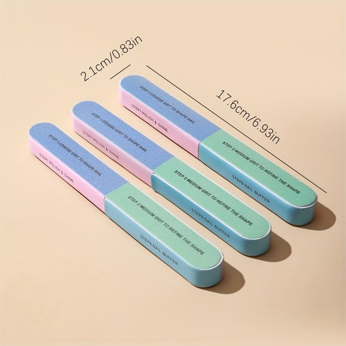 High Quality Multi-Sided Nail File Set with Polished Sponge Sand Bars - Perfect for Nail Art and Polish