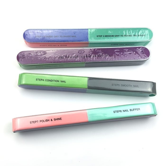 High Quality Multi-Sided Nail File Set with Polished Sponge Sand Bars - Perfect for Nail Art and Polish