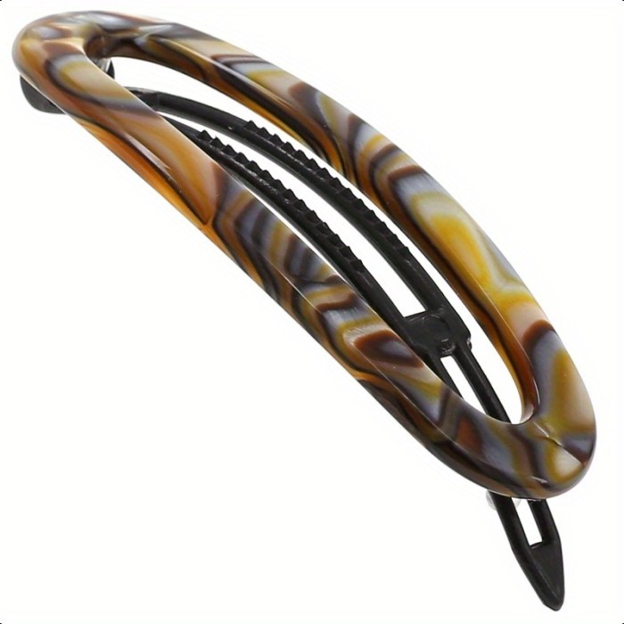 Camila Paris CP3365 French Hair Barrette Clip for Women Handmade Onyx Slide-in Metal-Free Closure Strong Hold Grip Hair Clips for Girls No Slip Durable Styling Hair Accessories Made in France
