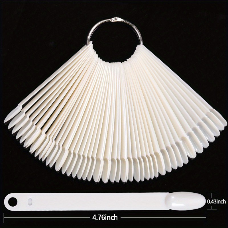 50Pcs Nail Display Tips Clear Nail Swatches Tips For Display Nail Samples Gel Polish Palette Color Chart Manicure Practicing Tools