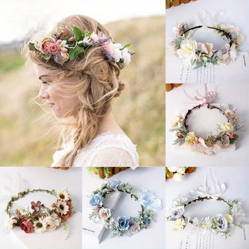 Flower Crown Women Girl Garland Wedding Hair Headband Wreath Party Beach Wedding