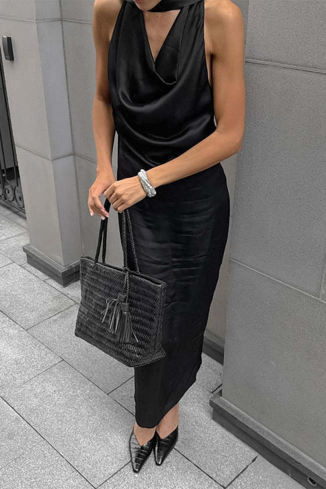Sexy Lace Up Halter One Step Skirt Dresses