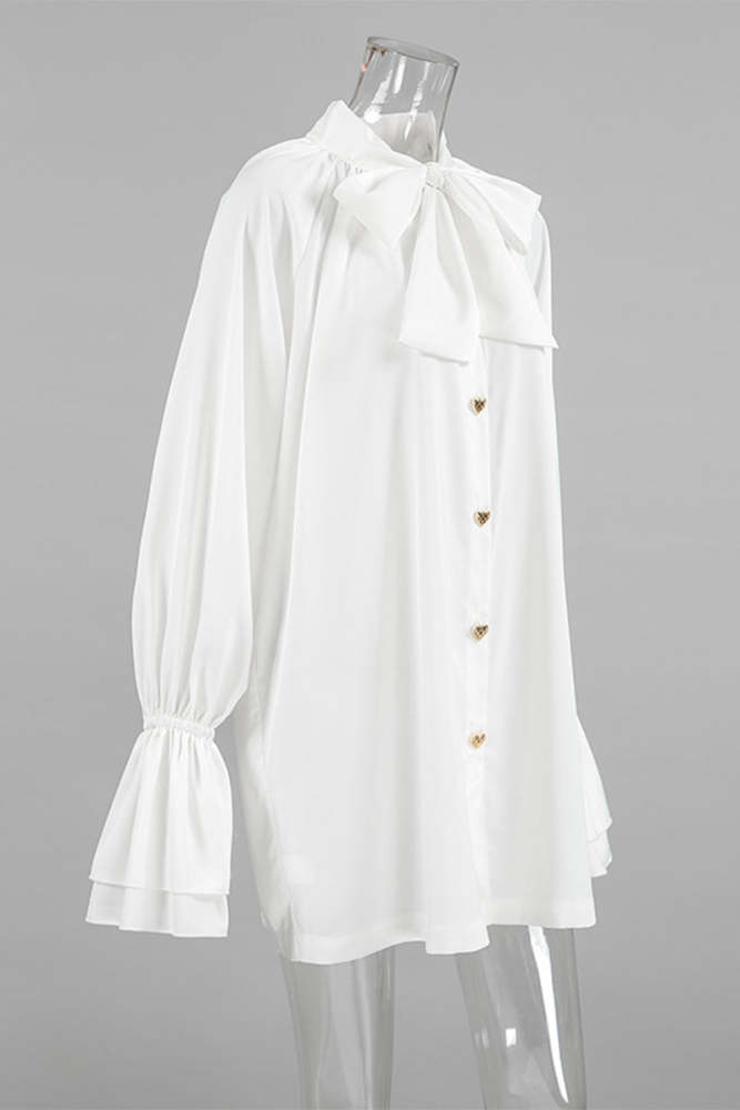 Elegant Lace Up Buckle Ribbon Collar A Line Dresses(3 Colors)