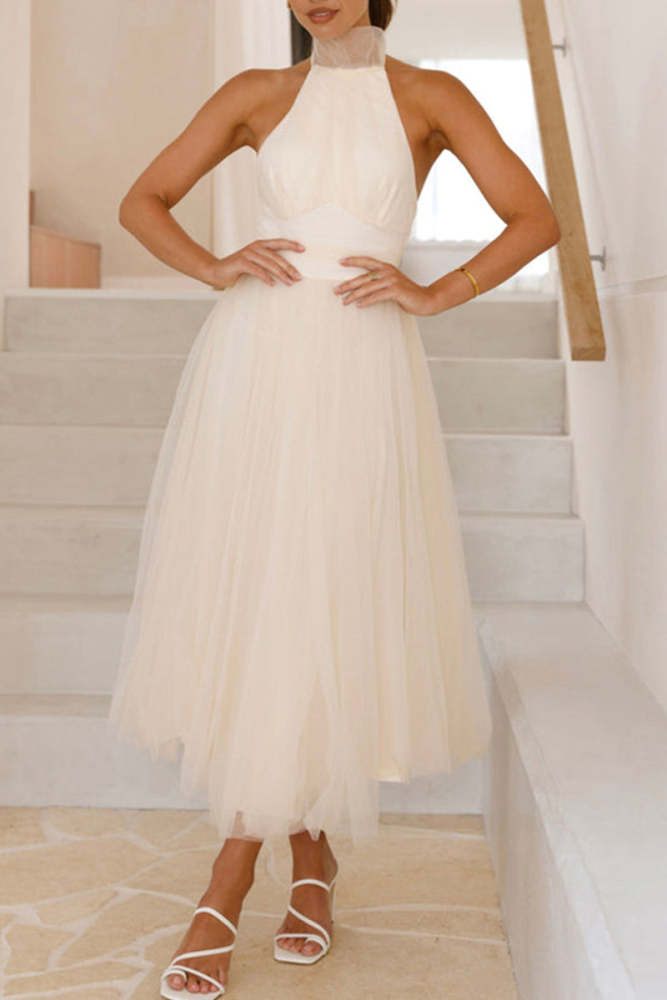Sexy Celebrities Solid Lace Embroidered Bandage Backless V Neck Princess Dresses main image 1