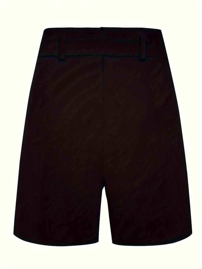 High Waist Y2K Solid Button Front Tie Waist Beach Summer Shorts, Women's Clothing