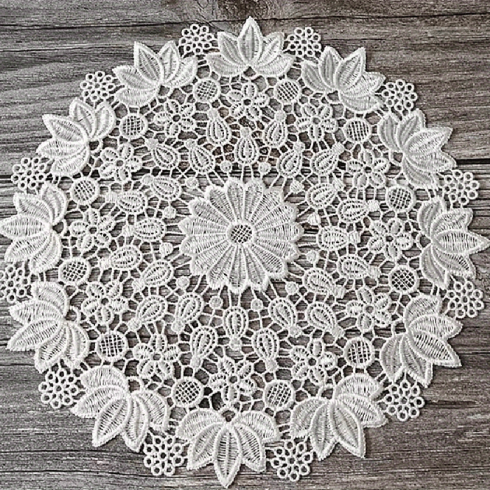 Round Luxury Lace Coaster Mat Light Luxury European Lace Round Coaster Bowl Mat Anti-scald Insulation Mat Fabric Table Mat Plate Mat Vase Table Lamp Mat