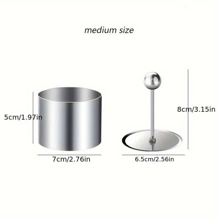 Stainless Steel Circular Cake Mold - 1pc Cold Dish Mold, Suitable For Restaurant Kitchen