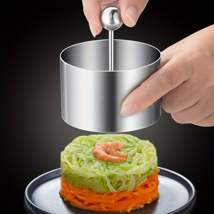 Stainless Steel Circular Cake Mold - 1pc Cold Dish Mold, Suitable For Restaurant Kitchen