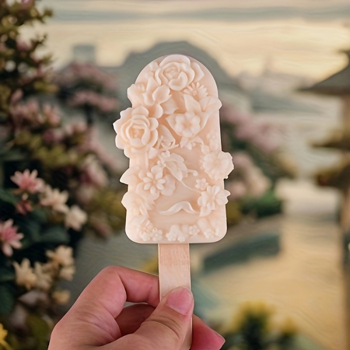 Silicone Mold for Flower-Shaped Ice Cream, Perfect for Making Popsicles And Decorating Cakes, And Can Be Reused.