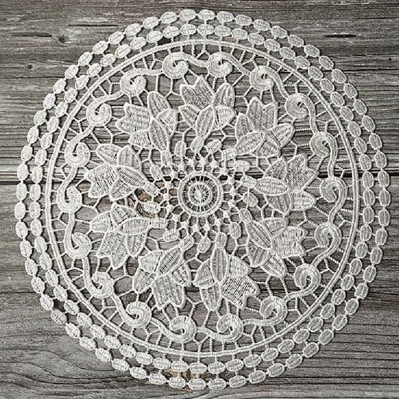 Round Luxury Lace Coaster Mat Light Luxury European Lace Round Coaster Bowl Mat Anti-scald Insulation Mat Fabric Table Mat Plate Mat Vase Table Lamp Mat