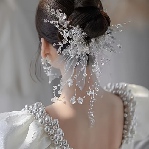 Elegant Romantic Vintage Mesh Hair Accessories  For Women & Girls - Wedding, Party, Fairy Princess Style Hair Clips -Delicate Hair Adornment Gift - Perfect For Photos