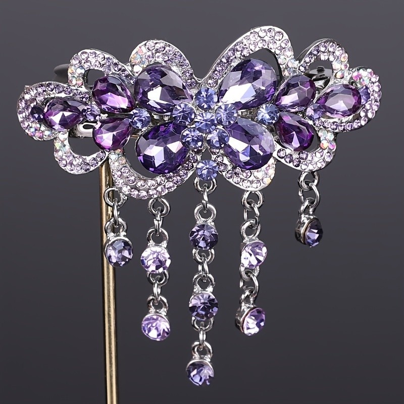 Sparkling Elegant Rhinestone Hair Clip - Simple Fashion Spring Barrette Hair Accessory for Women