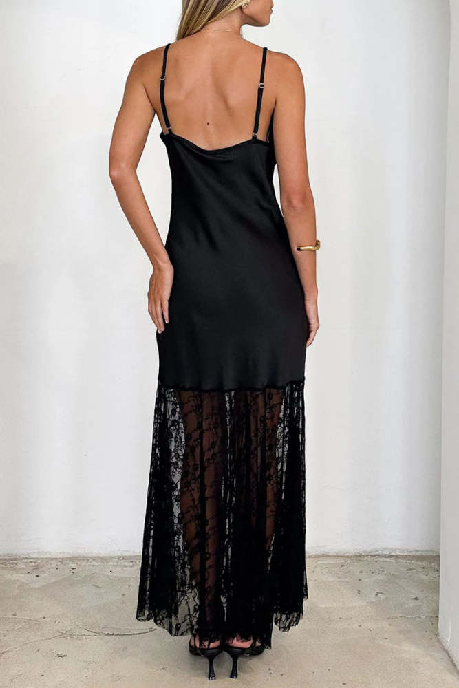 Sexy Lace V Neck Sling Dresses