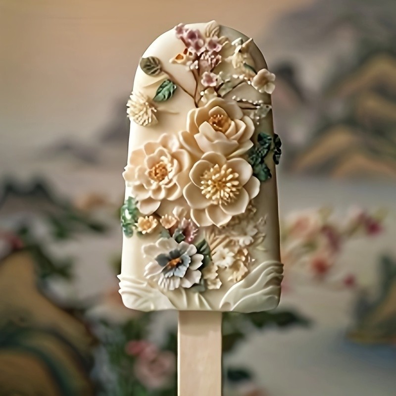 Silicone Mold for Flower-Shaped Ice Cream, Perfect for Making Popsicles And Decorating Cakes, And Can Be Reused.