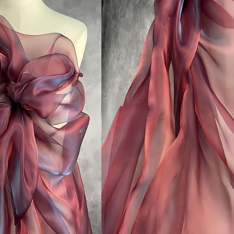 5.4 Yards Ultra-Fine Crystal Tulle Fabric, Sheer Polyester Gauze for Weddings, Parties, Home Décor, and DIY Crafts – Ideal for Dresses, Curtains, and Handicrafts, DIY Crafts Fabric|Elegant Fabric Design|Ruffled Edges, Best for Christmas, Perfect for Thanksgiving