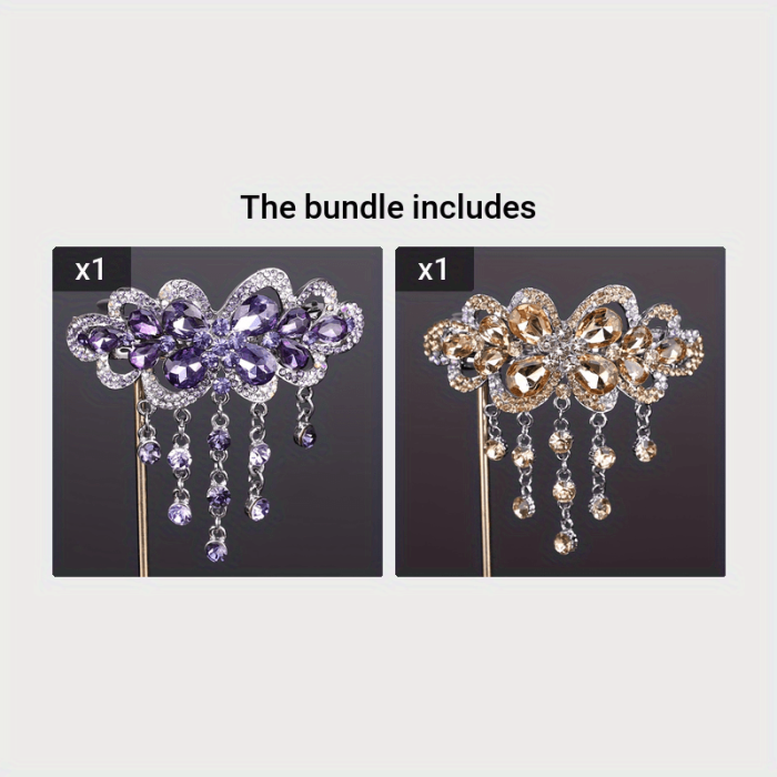 Sparkling Elegant Rhinestone Hair Clip - Simple Fashion Spring Barrette Hair Accessory for Women