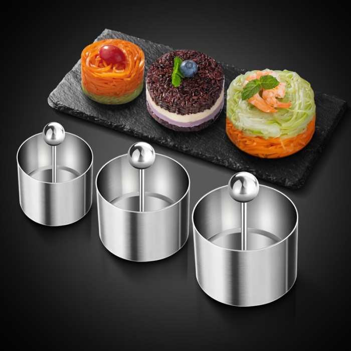 Stainless Steel Circular Cake Mold - 1pc Cold Dish Mold, Suitable For Restaurant Kitchen