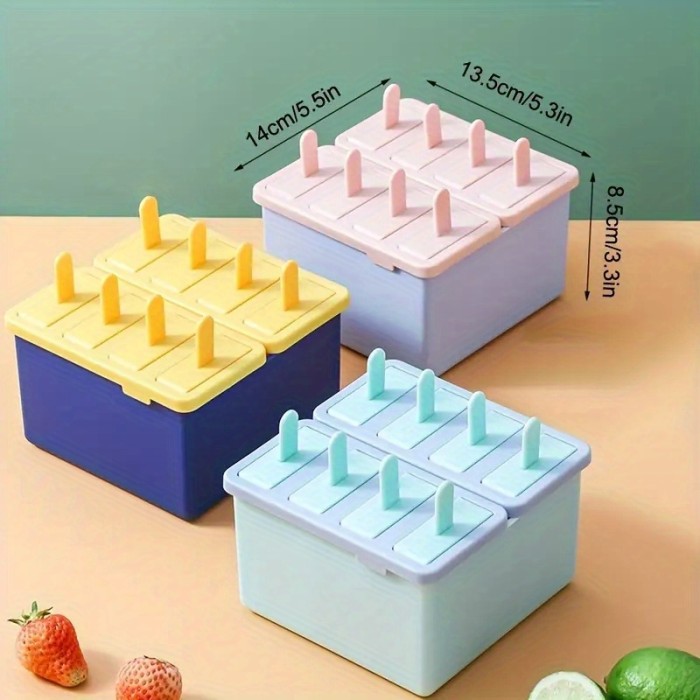 QuickFreeze 8pcs Easy Release DIY Popsicle Maker - Consumable Grade Vertical Ice Cream Mold for Homemade Ice Bars