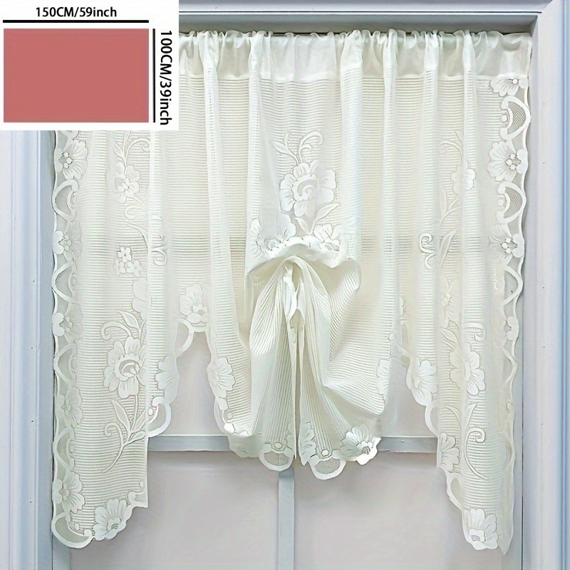 Perfect Floral Lace Curtain Chic Floral Lace Sheer Curtain - Rod Pocket Design for Easy Hanging, Perfect for Living Room & Bedroom Decor