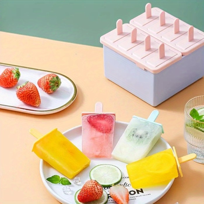QuickFreeze 8pcs Easy Release DIY Popsicle Maker - Consumable Grade Vertical Ice Cream Mold for Homemade Ice Bars