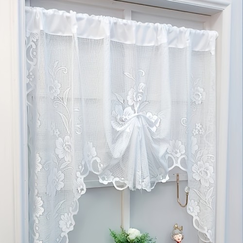 Perfect Floral Lace Curtain Chic Floral Lace Sheer Curtain - Rod Pocket Design for Easy Hanging, Perfect for Living Room & Bedroom Decor