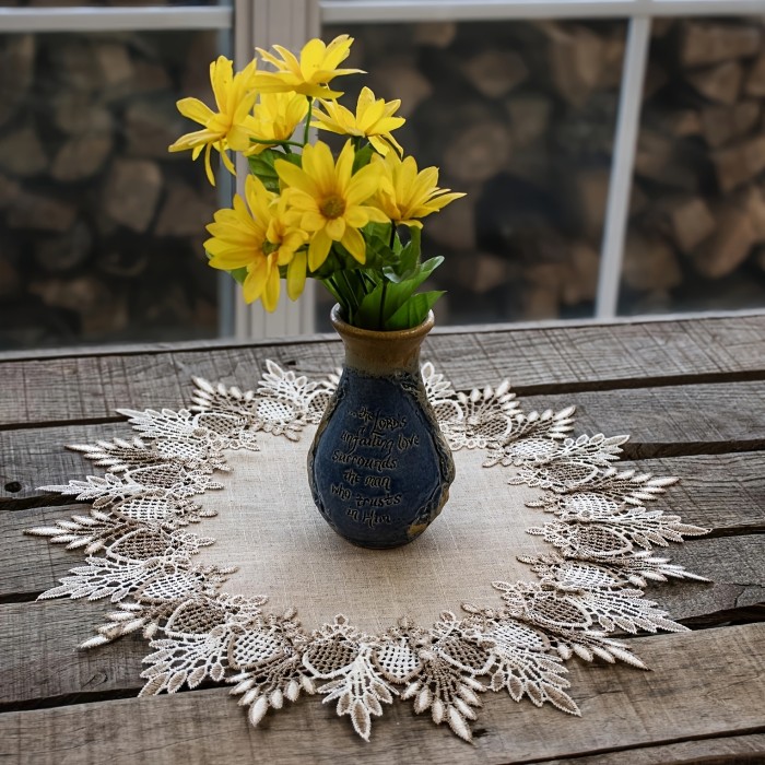 1pc Round Tablecloth, Holiday Table Decoration Tablecloth, Home Decoration, Dining Table Decoration, Kitchen Decoration, Room Decoration, Wedding Decoration, Party Decoration