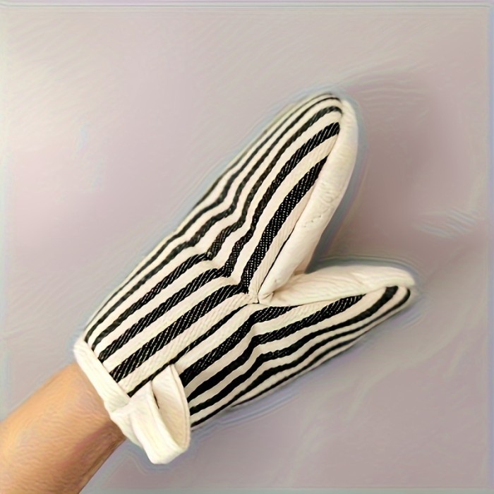 1pc\u002F2pcs High Temperature Resistant Striped Oven Mitts - Food Grade Heat Insulated Baking Gloves for Scalding-proof Cooking Kitchen Accessories
