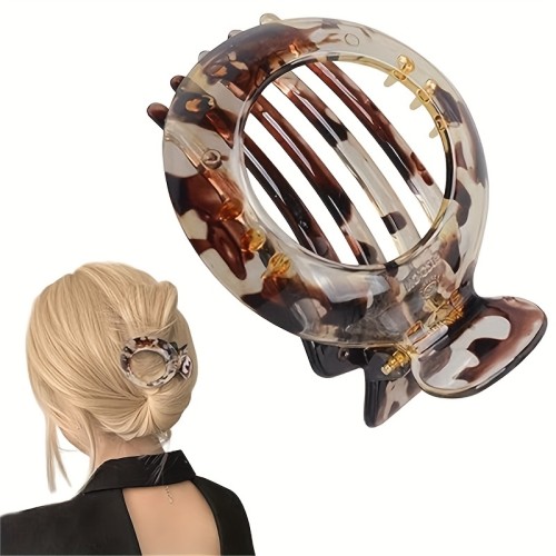 Strong Grip Solid Color Barrettes Set of 1 Elegant Oval Hair Claw Clips, Strong Grip Teeth, Versatile Solid Color Barrettes, Durable Plastic, French Design, for Thick and Thin Hair, Suitable for Teens and Adults