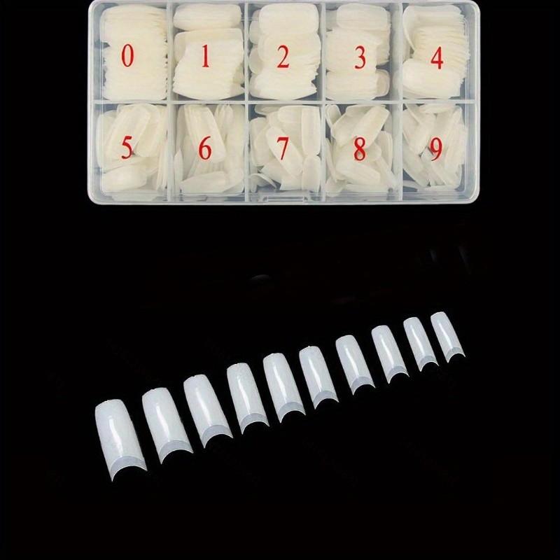 100\u002F500pcs Half Set of Fake Nail Tips | Acrylic Nail Tips, 10 Sizes, for Ladies French Acrylic Artificial Nails - Ideal for Nail Salons and Home DIY