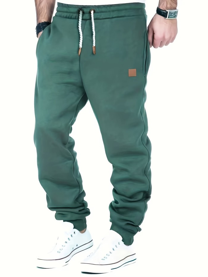 Slim Fit Drawstring Waist Sweatpants - Men's Casual Trousers for Autumn and Winter